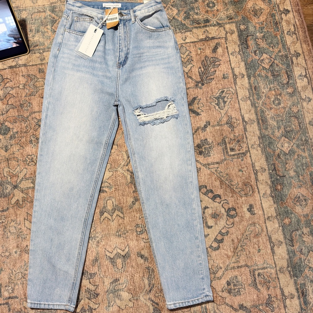 Endless Rose Light Blue Straight Leg Jeans